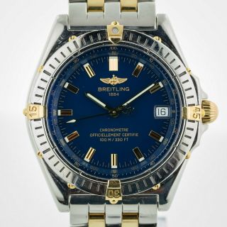 Breitling Wings,  Ref No B10350,  Men’s,  18k Gold And Stainless Steel,  Auto,  Blue