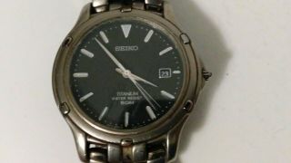 Men ' s Seiko titanium wrist Watch 7N32 - 0069 50M. 4