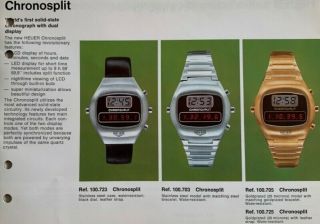 Heuer Chronosplit LCD / LED vintage 1970s chronograph 10