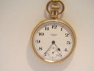 1919 Waltham Pocket Watch Gold Plated Case And.