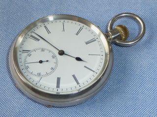 Rare Detail Silver Antique Open Face Pocket Watch Circa 1900 Fully Serviced