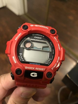 Casio Men’s Watch G - Shock World Timer Digital Dial Red Resin Strap G7900a - 4