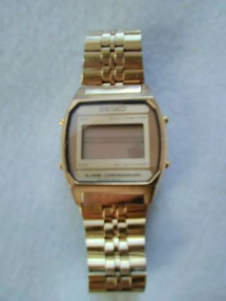 Seiko A904 - 5009 A3 - Quartz Gold Alarm Chronograph Wristwatch 1977 As Is/parts