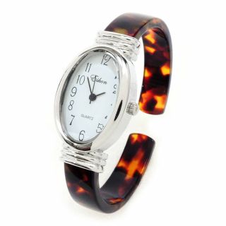 Tortoise Silver Acrylic Band Oval Face Women 