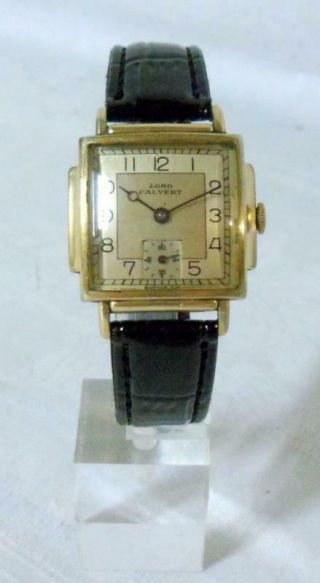 Lord Calvert Art Deco Wrist Watch Vintage 1940’s
