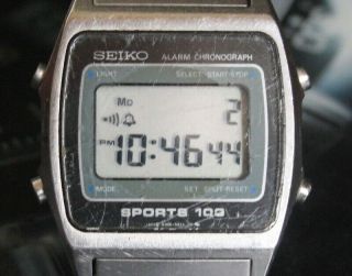 Vintage Seiko Digital Sports 100 Lcd A914 - 5a19 Alarm Chronograph 1980/1984s
