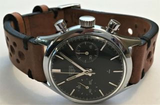 Mens Vintage Heuer Chronograph Stainless Steel Watch Ref 3641 5
