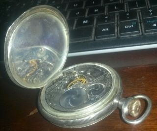 old vintage elgin pocket watch grade 210 model 6 16s 7j hc sterling silver 6