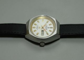 Vintage Ricoh Automatic Day Date Mens Stainless Steel Wrist Watch Old s478 3