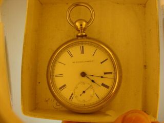 Elgin 18 Size Key Wind Pocket Watch Of 11j 1882 Running