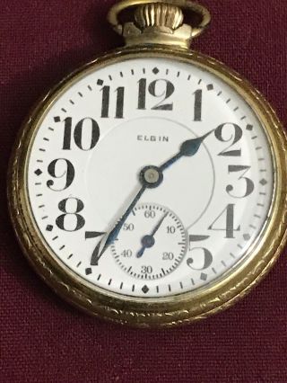 Elgin Father Time 16s 21 Jewel 10k G.  F.  Pocket Watch 1921 Grade 454 For Repair