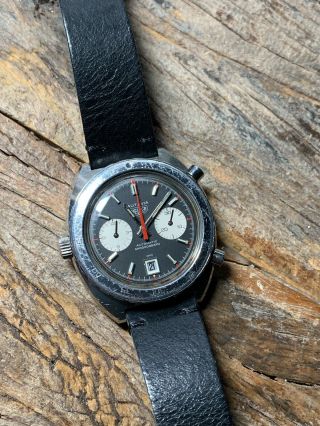 Heuer Autavia Automatic Chronograph Wristwatch Extra Bezel /original Papers