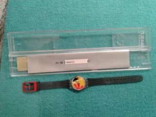 Swatch Lady Nafea (lk104) - New/nos - 1987 Vintage - Yellow/black/red