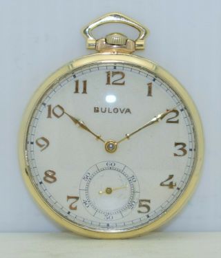 Vintage Bulova Chesterfield Pocket Watch 15 - Jewel 15j Cal 17ae C.  1938 10k - Rgp