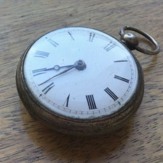 Antique 1850 Sterling J.  Hall Silver Fusee Verge Pocket Watch Repairs