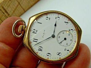Vintage Antique Tonneau Grade 315 Elgin 12 Size 15 Jewel Art Deco Pocket Watch