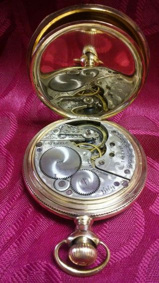 Antique Vintage Elgin Pocket Watch Gold Plated Hunting Case Running Ca.  1903 8