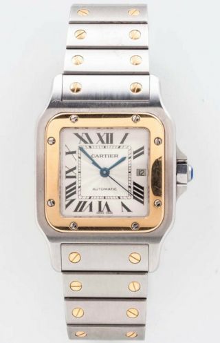 Cartier Santos Two - Tone Reference 2319 Automatic Wristwatch 29 Mm Dial