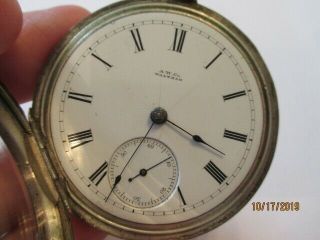Waltham 18 sz Coin Silver William Ellery Key Wind Pocket Watch 4