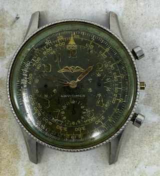 Vintage Breitling Navitimer Chronograph Ref.  806 Venus 168 Wristwatch For Repair