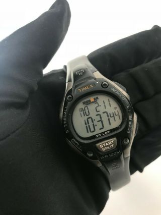 Timex Ironman Triathlon 30 Lap Flix Watch Black/orange Indiglo Alarm