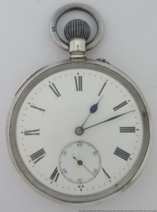 Sterling Silver Antique Benson Watch Maker To The Queen Running Pocket Watch