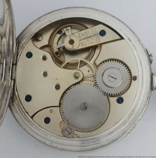 Sterling Silver Antique Benson Watch Maker to the Queen Running Pocket Watch 3