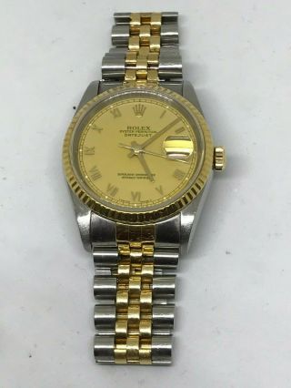 Rolex Oyster Perpetual Datejust Stainless Steel 18k Gold 16233