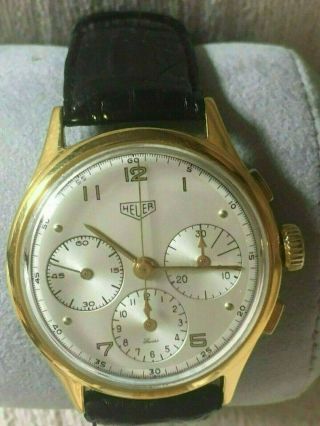 Extremely Rare Early Heuer Pre Carrera Valjoux 72 Chronograph Watch 1945 - 2443 4