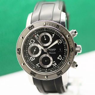 HERMES CLIPPER CP2.  910 STAINLESS STEEL AUTOMATIC CHRONOGRAPH MEN ' S WATCH 44mm 5