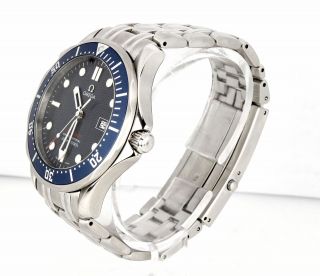 Omega Seamaster Professional 300M Blue Red Wave Quartz 41mm Watch 2221.  80 3