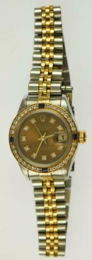 26mm Rolex Diamond Datejust18k Yellow Gold & Ss Watch 69173 Needs Crystal