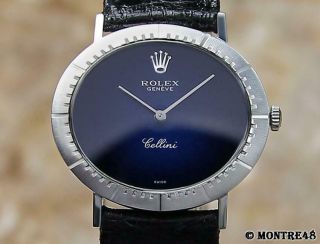 Rolex Cellini 18k White Gold Swiss 1974 Mid Size 33mm Men Vintage Watch O65