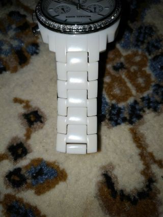 Michael Kors MK5079 Women ' s Watch Chronograph White Acrylic Bracelet 3