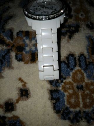 Michael Kors MK5079 Women ' s Watch Chronograph White Acrylic Bracelet 4