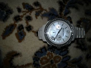 Michael Kors MK5079 Women ' s Watch Chronograph White Acrylic Bracelet 5