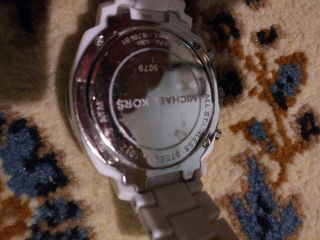 Michael Kors MK5079 Women ' s Watch Chronograph White Acrylic Bracelet 6