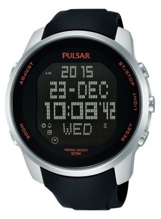 Pulsar Gents Digital Chronograph Rubber Strap Watch Pq2049x1 - Pnp