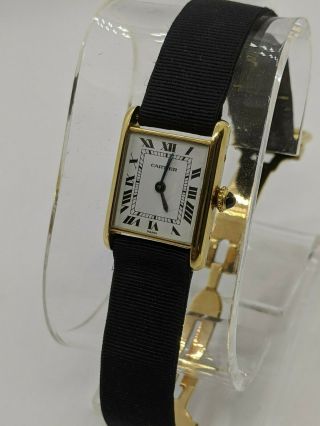 Cartier Tank 18k Yellow Gold Hand Winding Watch - 25mm X 18.  5mm