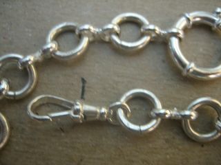 Vintage Unique S/Silver Pocket Watch Chain 9.  1/2 in.  Long 2