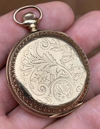 A Ladies Early 14ct Gold/filled “u.  S Watch Co” Full Hunter Pocket Watch,  C1890s.