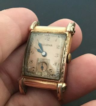 Vintage Bulova Men ' s Wristwatch 17 Jewels 10K RGP Bezel Art Deco - 3