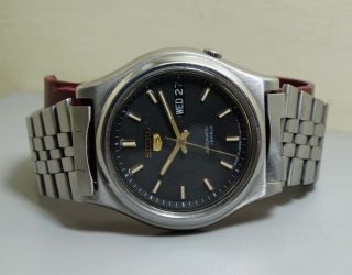 Vintage Seiko Automatic Day Date Steel Mens Wrist Watch E359 Old Antique