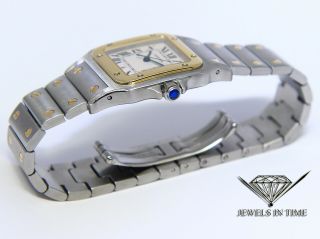 Cartier Santos Galbee 18k Yellow Gold/Steel Silver Roman Dial 29mm Watch 1566 6