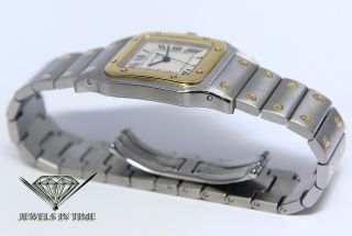 Cartier Santos Galbee 18k Yellow Gold/Steel Silver Roman Dial 29mm Watch 1566 7