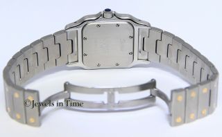 Cartier Santos Galbee 18k Yellow Gold/Steel Silver Roman Dial 29mm Watch 1566 9