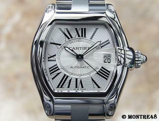 Cartier Roadster 2510 Large Automatic Stainless Steel Luxury Men Watch C2007 O24