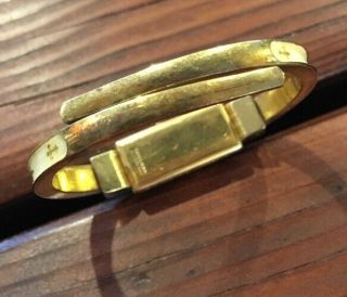 Nastrix Gold Filled & Enamel Ladies Flip Top Bracelet Watch Fleur De Lis 5