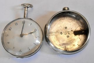 Antique Pair Case Silver Fusee Pocket Watch,  London,  1830,  Collins 2
