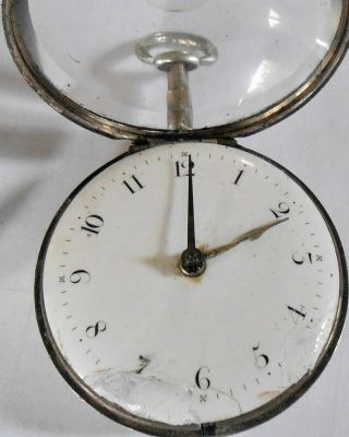 Antique Pair Case Silver Fusee Pocket Watch,  London,  1830,  Collins 5